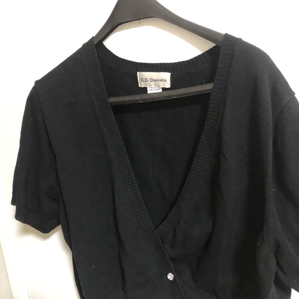 C.D. Daniels Black Short Sleeve Cardigan
